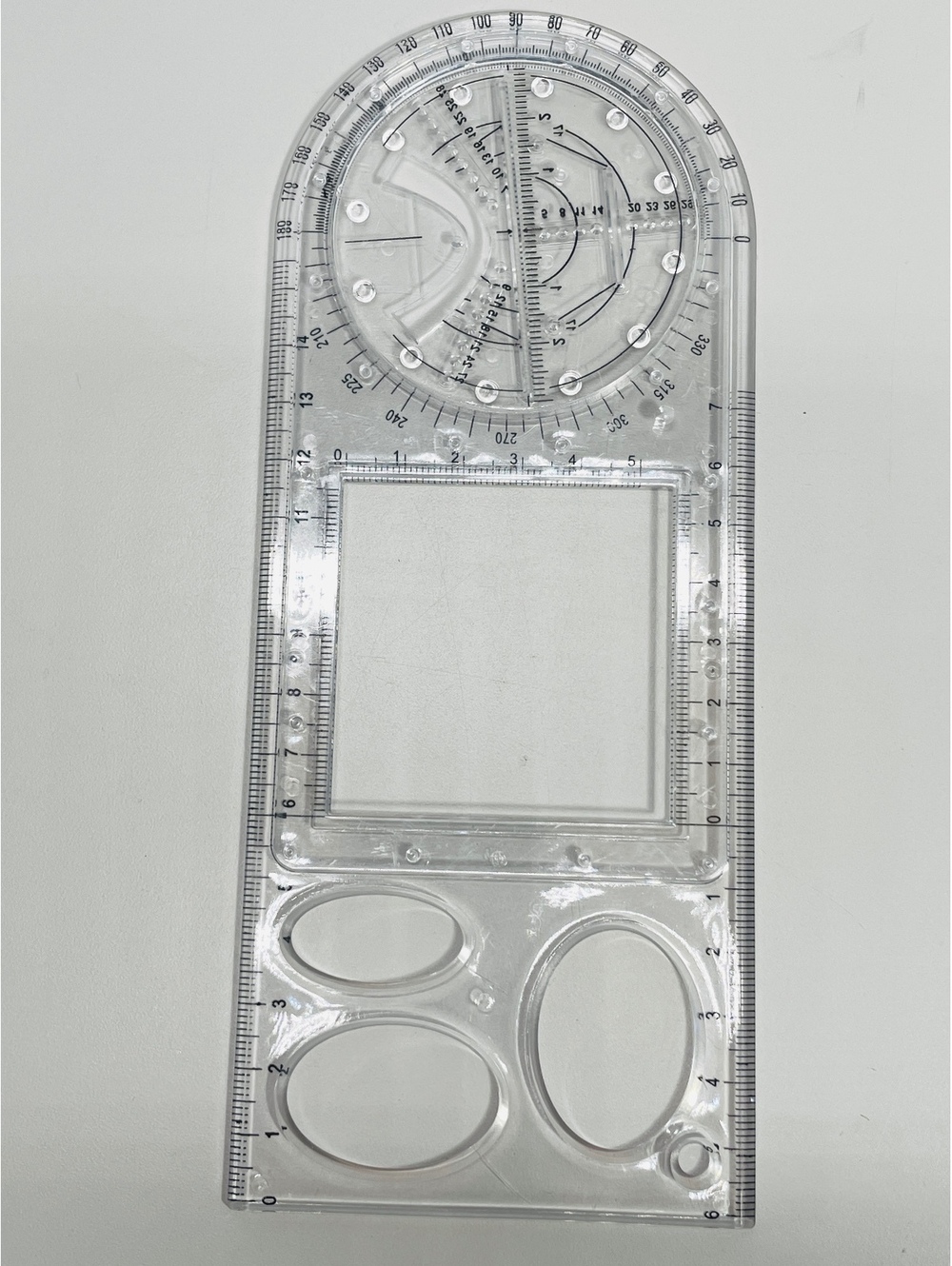 Plastic Geometry Protractor Tool Multiple Measurement Scales and Shapes Lot